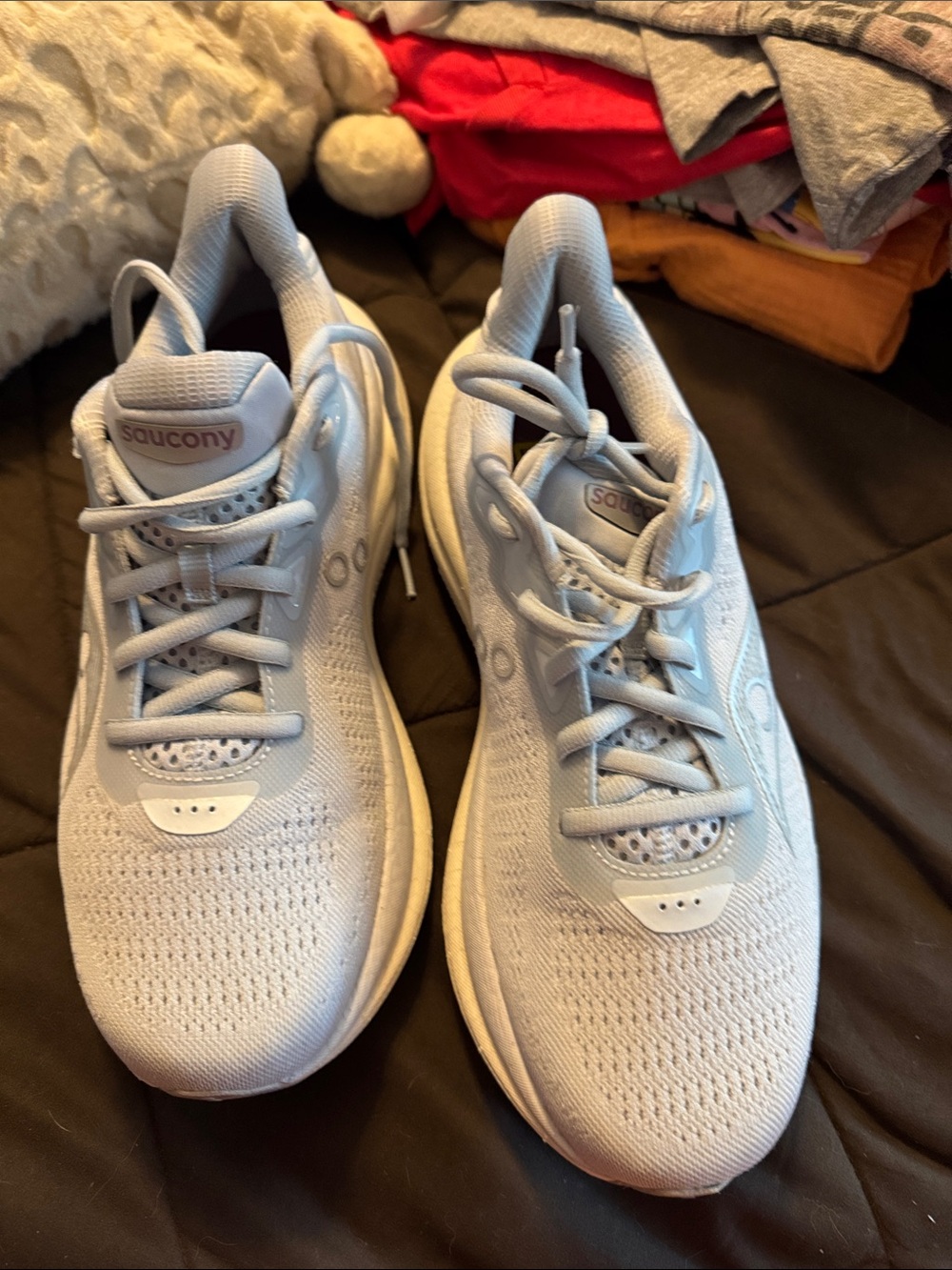 Saucony Women's Pale Blue Knit Running Sneakers